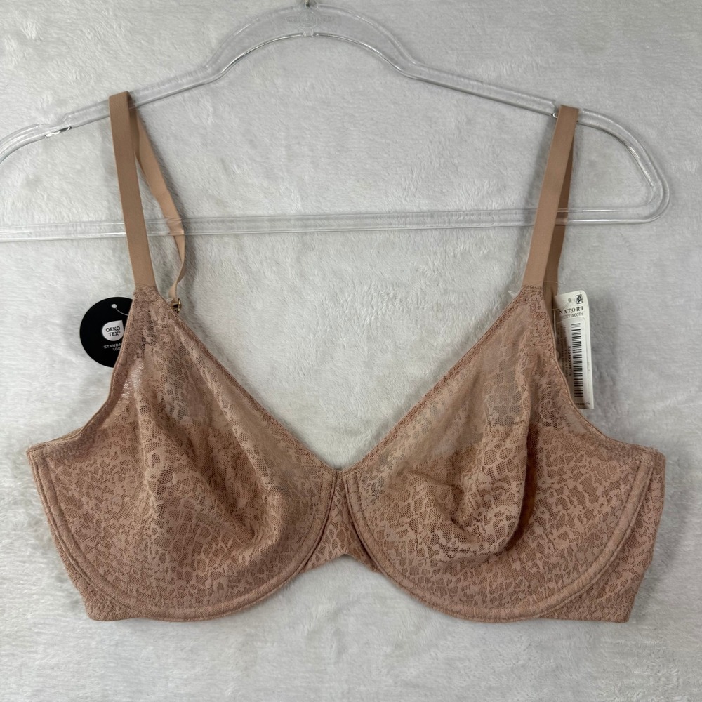 Natori Pretty Smooth Lace Seamless Underwire Bra Buff 30G 734318 NEW
